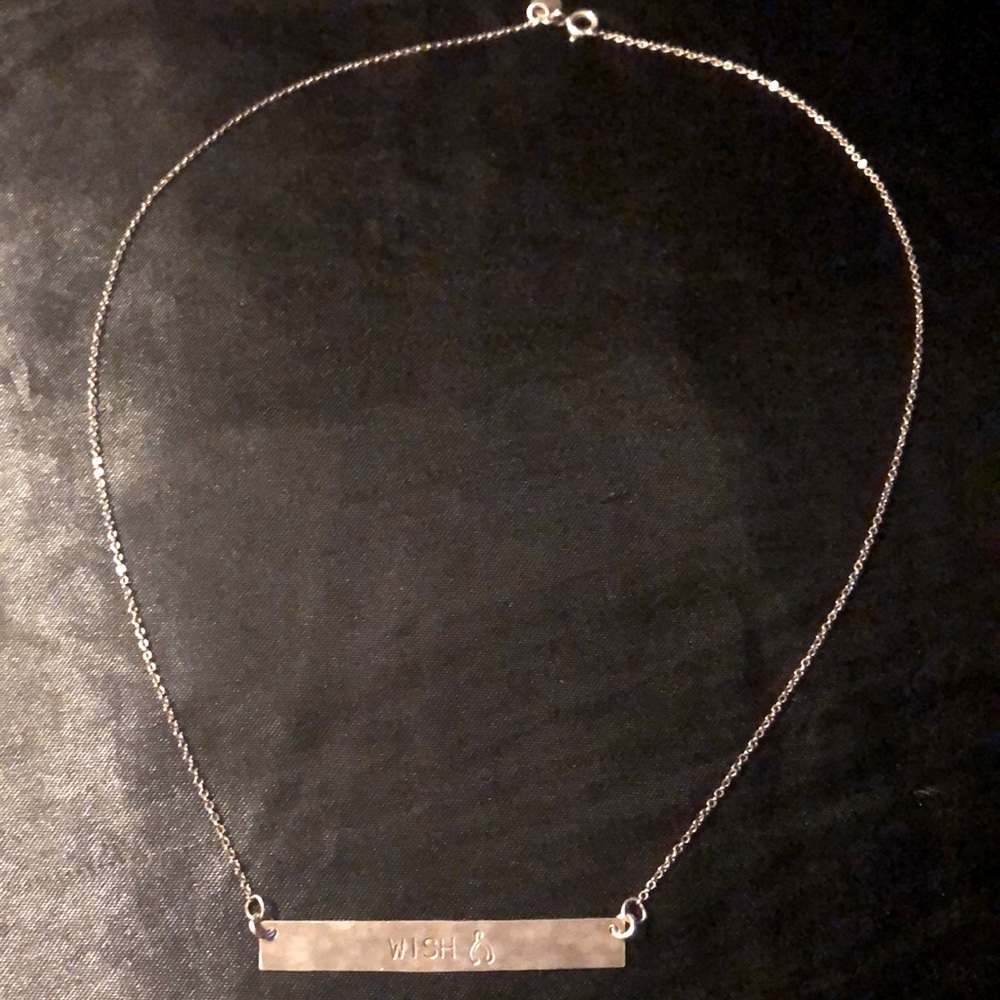 16” Nashelle Sterling WISH with wishbone custom necklace